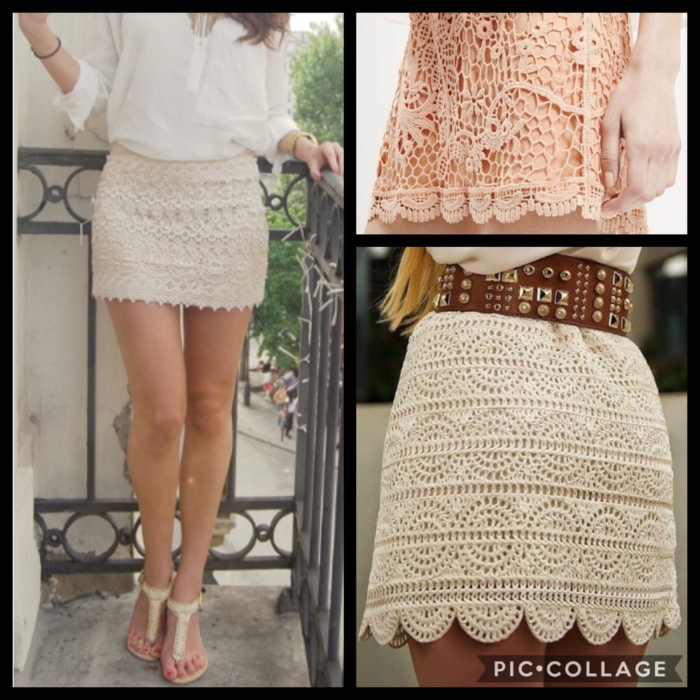 NEW Abercrombie & Fitch Crochet Lace Mini Skirt - Picture 5 of 8